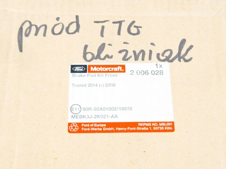 Plăcuțe de frână față Ford Transit twin ORYGI