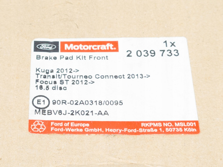 Klocki hamulcowe przód FOCUS KUGA TOURNEO CONNECT