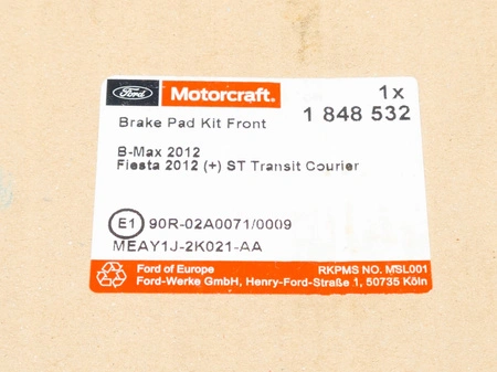 Klocki hamulcowe przód Fiesta B-Max Courier ORG