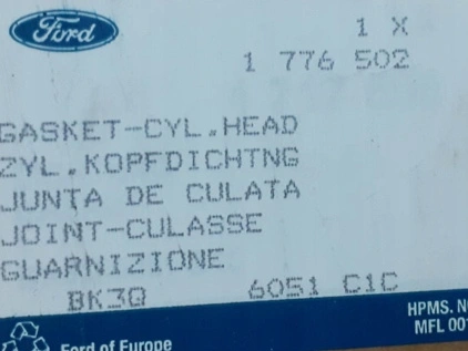 Uszczelka pod głowicę FORD TRANSIT RANGER 2.2 TDCI