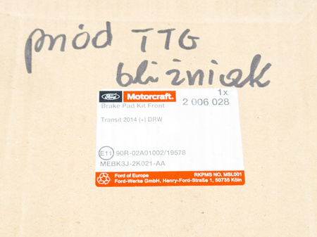 Plăcuțe de frână față Ford Transit twin ORYGI